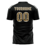 Custom Black Light Khaki Soccer Jersey
