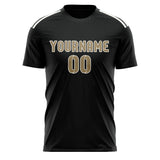Custom Black Light Khaki Soccer Jersey