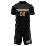 Custom Black Light Khaki Soccer Set