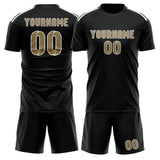 Custom Black Light Khaki Soccer Set