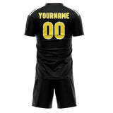 Custom Black Light Yellow Soccer Set