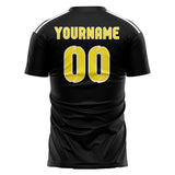 Custom Black Light Yellow Soccer Jersey