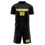 Custom Black Light Yellow Soccer Set