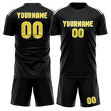 Custom Black Light Yellow Soccer Set