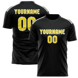 Custom Black Light Yellow Soccer Jersey
