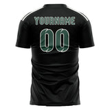 Custom Black Blue Green Soccer Jersey