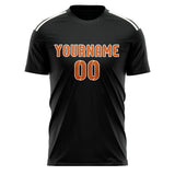 Custom Black Orange Soccer Jersey
