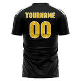 Custom Black Gold Soccer Jersey