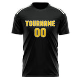 Custom Black Gold Soccer Jersey