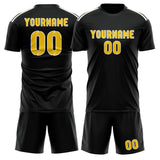 Custom Black Gold Soccer Set
