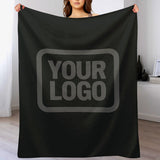 Custom Black Dark Gray Blanket
