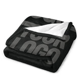Custom Black Dark Gray Blanket