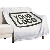 Custom White Dark Olive Blanket