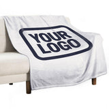 Custom White Steel Blue Blanket