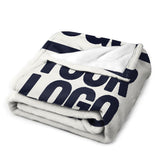 Custom White Steel Blue Blanket