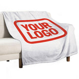 Custom White Orange-Red Blanket