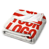 Custom White Orange-Red Blanket