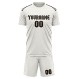 Custom White Brown Soccer Set