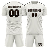 Custom White Brown Soccer Set
