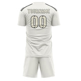 Custom White Cream Soccer Set