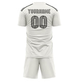Custom White Gray Soccer Set