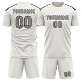 Custom White Gray Soccer Set