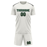 Custom White Green Soccer Set