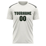 Custom White Dark Green Soccer Jersey