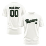 Custom White Dark Green T-Shirt
