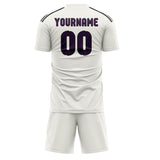 Custom White Purple Soccer Set
