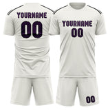 Custom White Purple Soccer Set