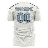 Custom White Light Blue Soccer Jersey