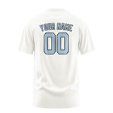 Custom White Light Blue T-Shirt