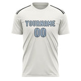Custom White Light Blue Soccer Jersey