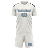 Custom White Light Blue Soccer Set