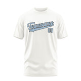 Custom White Light Blue T-Shirt