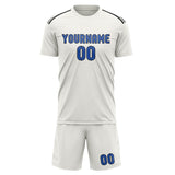 Custom White Sky Blue Soccer Set
