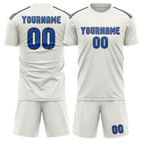 Custom White Sky Blue Soccer Set