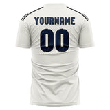 Custom White Blue Soccer Jersey