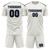 Custom White Blue Soccer Set