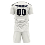 Custom White Navy Soccer Set