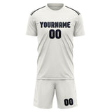 Custom White Navy Soccer Set