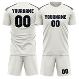 Custom White Navy Soccer Set