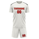 Custom White Orange Red Soccer Set