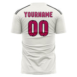 Custom White Pink Soccer Jersey