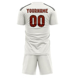 Custom White Coral Red Soccer Set