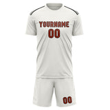 Custom White Coral Red Soccer Set