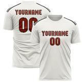 Custom White Coral Red Soccer Jersey