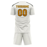 Custom White Yellow Soccer Set