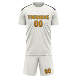 Custom White Yellow Soccer Set